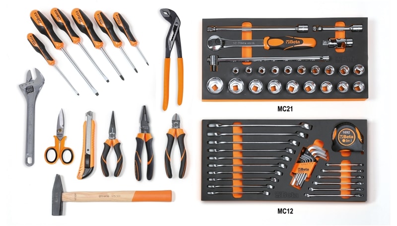 BETA - Assortimento di 64 utensili per impiego universale in vassoio morbido in EVA CONTENUTI 64 UT C41 2MC.