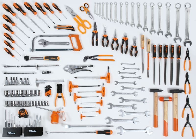 BETA - Assortimento di 133 utensili per impiego universale CONTENUTI pareti 133UT C55P-C57P U-P.