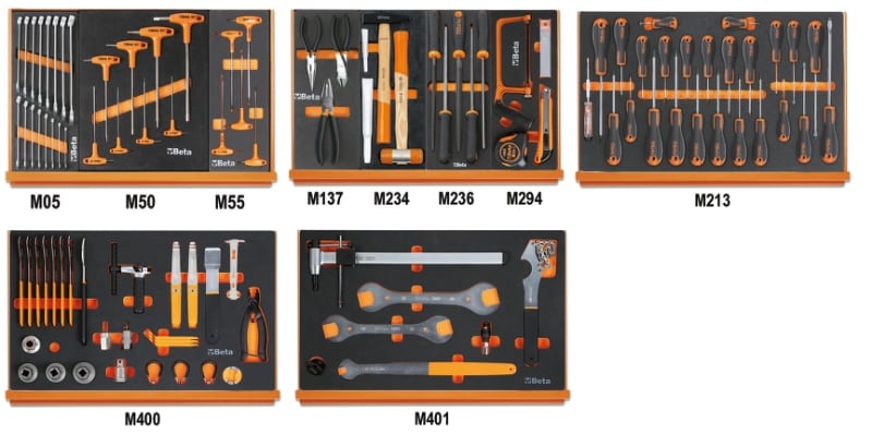 BETA - Assortimento di 106 utensili per la manutenzione delle biciclette ASSORT.106UT universali 10 mod.soft bike