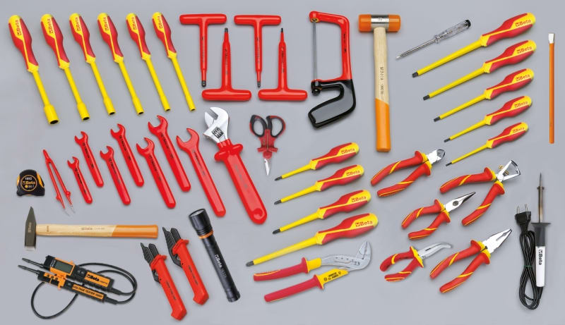 BETA - Assortimento di 46 utensili per elettrotecnica isolati 1000V CC MQ.