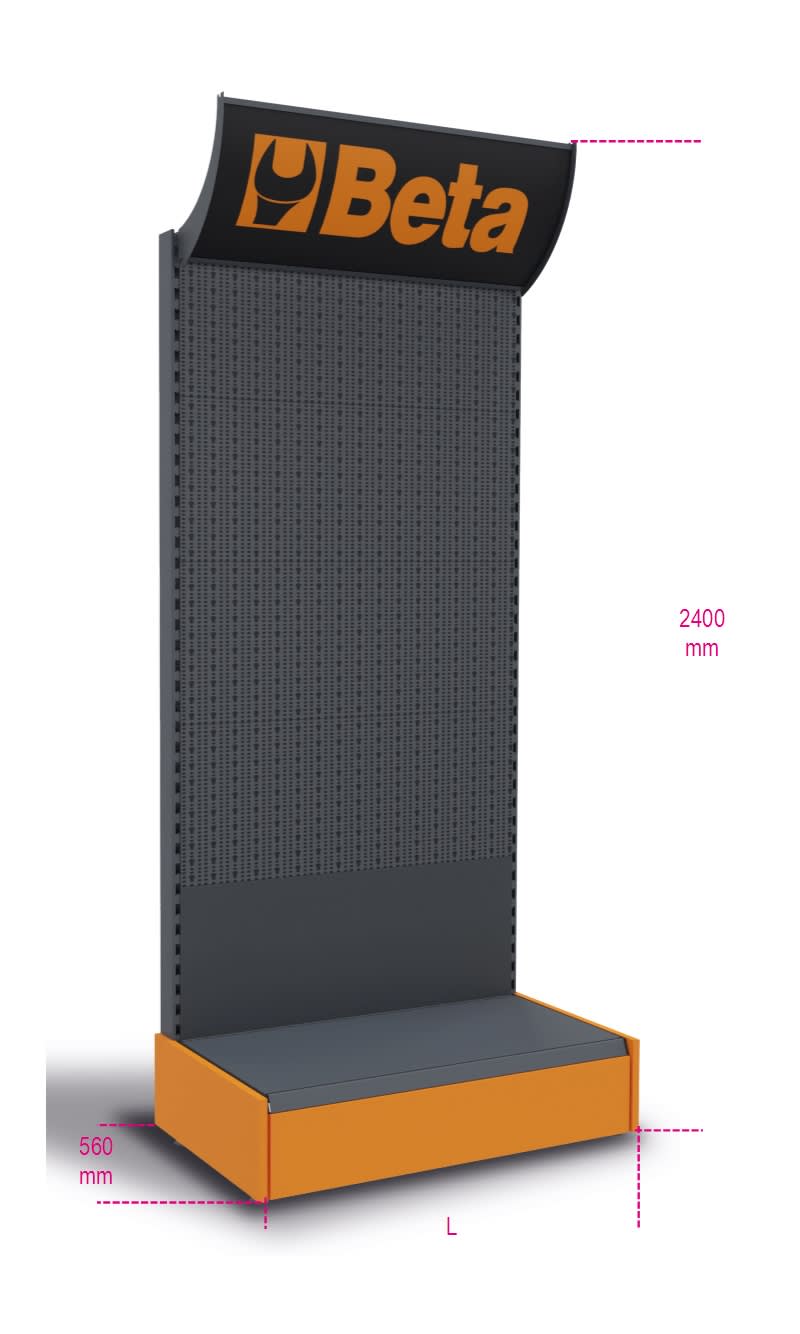 BETA - Parete espositiva vuota abbigliamento e calzature workwear 3MT C64.