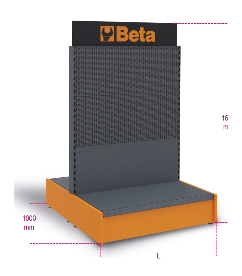 BETA - Gondola espositiva vuote abbigliamento e calzature 1mt c64 g/1.