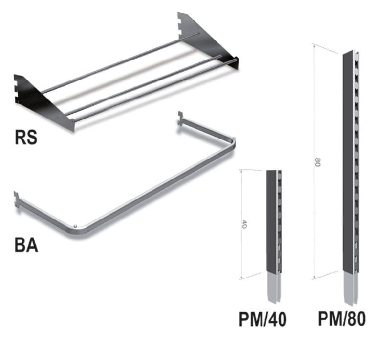 BETA - Accessori C68 Prolunghe Montanti Sopra Insegna H40.