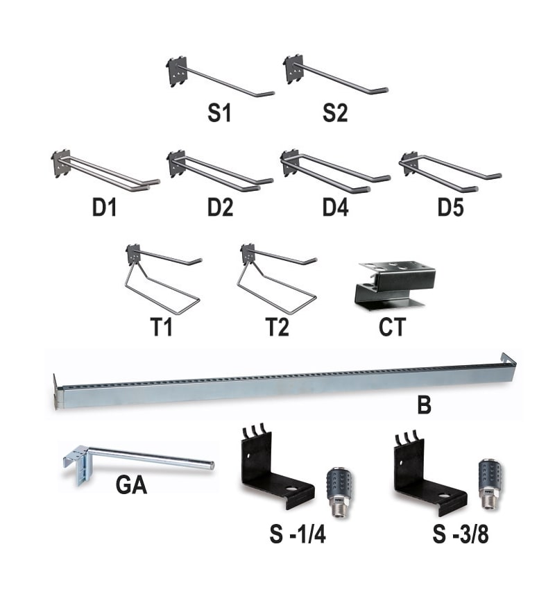 BETA - Ganci per espositori C60 C61 C68 C88 e Perni spine chiavi a tubo CT.