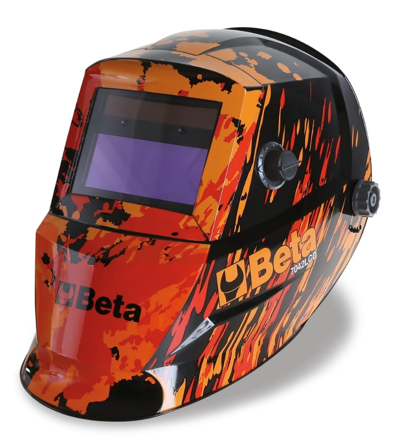 BETA - Maschera LCD ad oscuramento automatico per saldatura ad elettrodo, MIG/MAG, TIG e plasma, maschere per saldare schermo LCD.