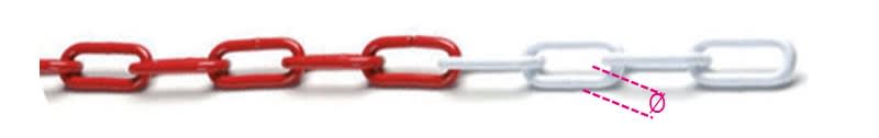 BETA - Catena plastica di delimitazione, sacchi catene plastica D6 per mt 25,0, ideale per segnalare aree.