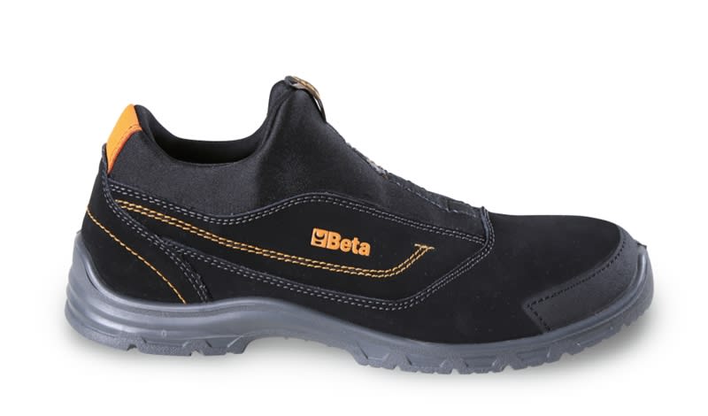 BETA - Mocassini in nabuk idrorepellente con inserto antiabrasione nella zona del puntale, pelle flex S3 black FN 39.