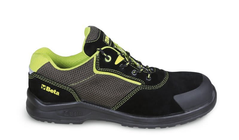 BETA - Scarpe in pelle scamosciata con inserti mesh ad alta traspirazione e rinforzo antiabrasione nella zona del puntale S1P nere PEK 40.