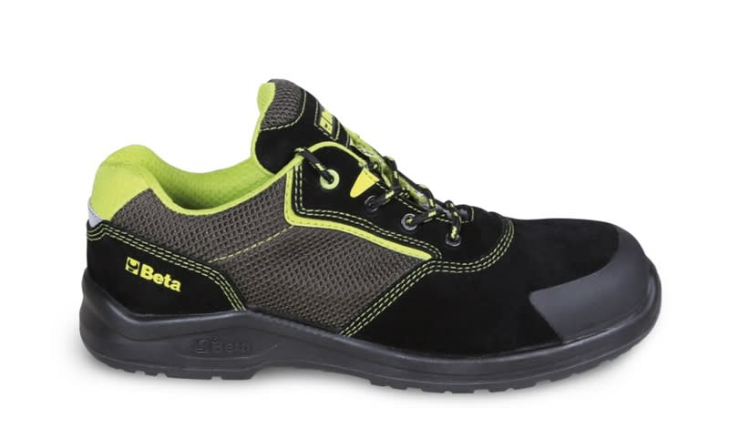 BETA - Scarpe in pelle scamosciata con inserti mesh ad alta traspirazione e rinforzo antiabrasione nella zona del puntale S1P nere PEK 43.