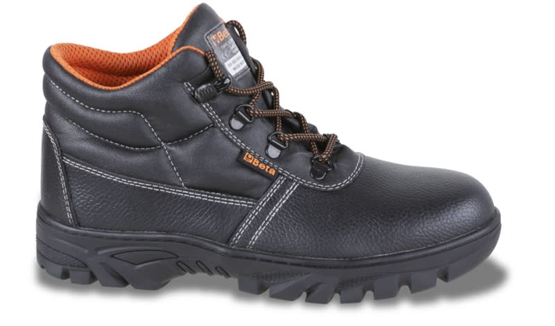 BETA - Scarpe alte in pelle nera idrorepellente con suola in gomma ad alta resistenza e rapido sfilamento S3 CR 42.