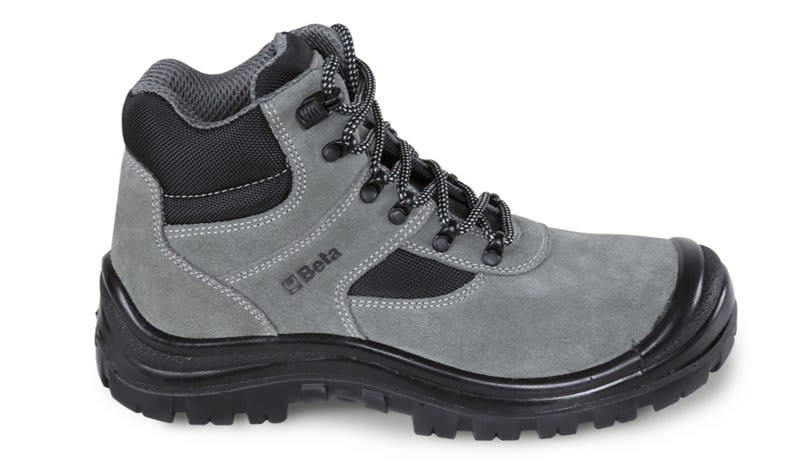 BETA - Scarpe alte in pelle scamosciata con inserti in nylon, rapido sfilamento e copripuntale di rinforzo in poliuretano BASIC SCAMOSC. ALTE COMPOSIT S1P GREY 36.