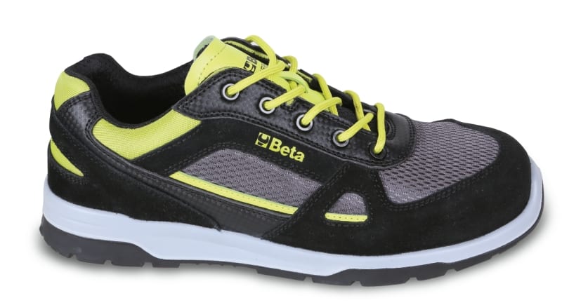 BETA - Scarpe in pelle scamosciata con inserti in nylon mesh e carbon, sneakers active pelle/mesh (S1P) AF 38.