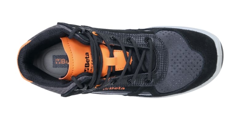 BETA - Scarpe alte in pelle scamosciata e microfibra idrorepellenti con inserti in carbon, sneakers active mid pelle/mesh(s3) an 39.