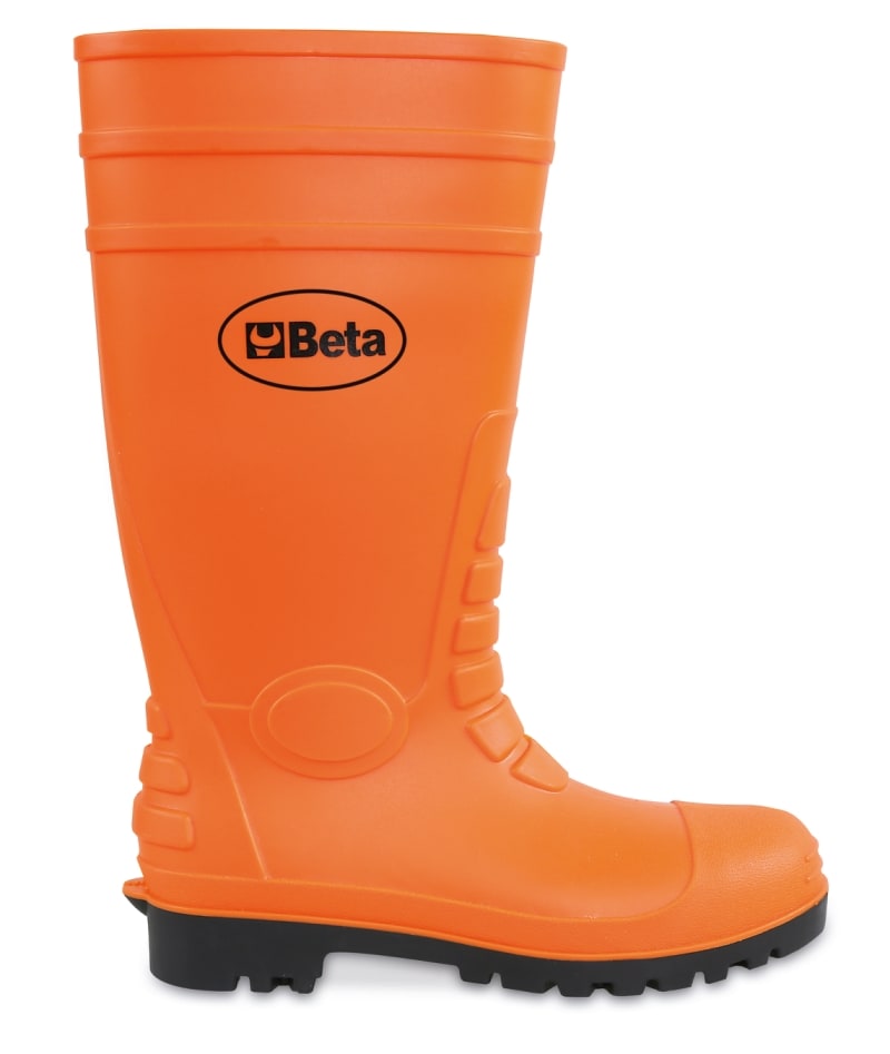 BETA - Stivale da lavoro alta visibilità, stivali pvc/gomma easy orange a 45, ideali per sicurezza e comfort.