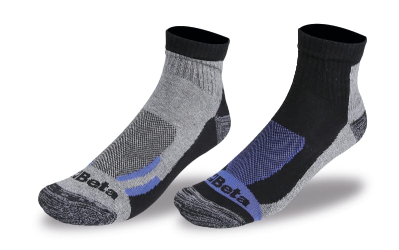 BETA - 2 paia di calze maxi sneakers in cotone con pianta in spugna di cotone 39/42.