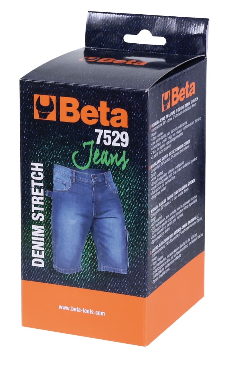 BETA - Bermuda jeans da lavoro elasticizzati gr. 370 taglia M.