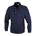 BETA - Polo a maniche lunghe, 3 bottoni in 100% cotone 200 g, blu, cot-pique, taglia XXXL.