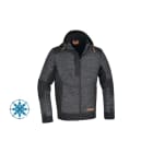 BETA - Felpa tecnica in pile con inserti softshell, colore grigio, taglia L con cappuccio.