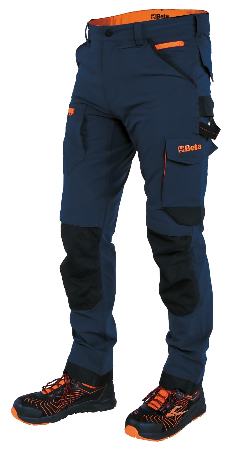 BETA - Pantaloni da lavoro multitasche elasticizzati 260gr nylon ocean-blue taglia XS.