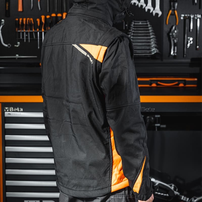BETA - Giacca softshell con cappuccio e maniche staccabili, giacche softshell con cap black tg.M.