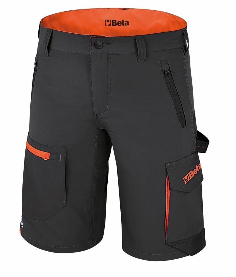 BETA - Bermuda leggeri da lavoro multitasche elasticizzati Slim fit 140gr nylon grey TG. L.