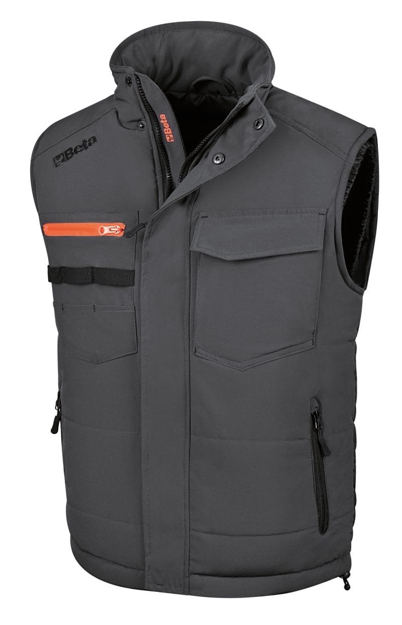 BETA - Gilet da lavoro con imbottitura in graphene 80 g, gilet multitasche black-grey tg. XL.