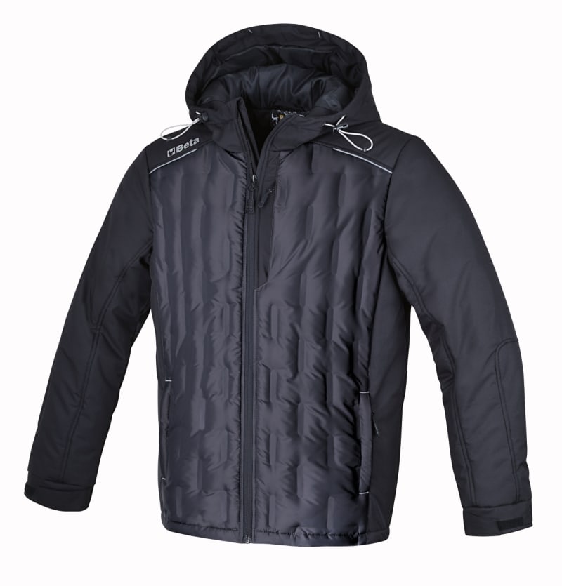 BETA - Bomber da lavoro impermeabile con cappuccio Texel Softshell Black-Grey TG. M.