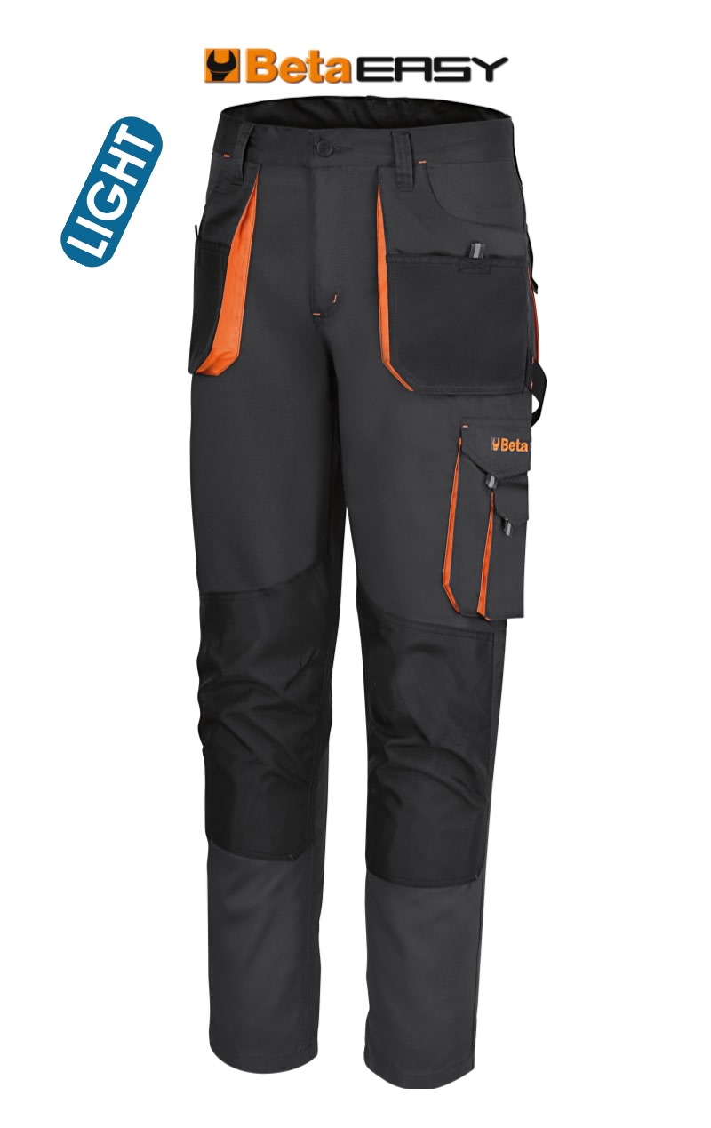 BETA - Pantaloni leggeri da lavoro grigio, pantaloni twill 180gr easy grey tg.s, comodi e resistenti.
