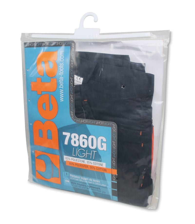 BETA - Pantaloni leggeri da lavoro grigio, pantaloni twill 180gr easy grey tg.XXXXL.