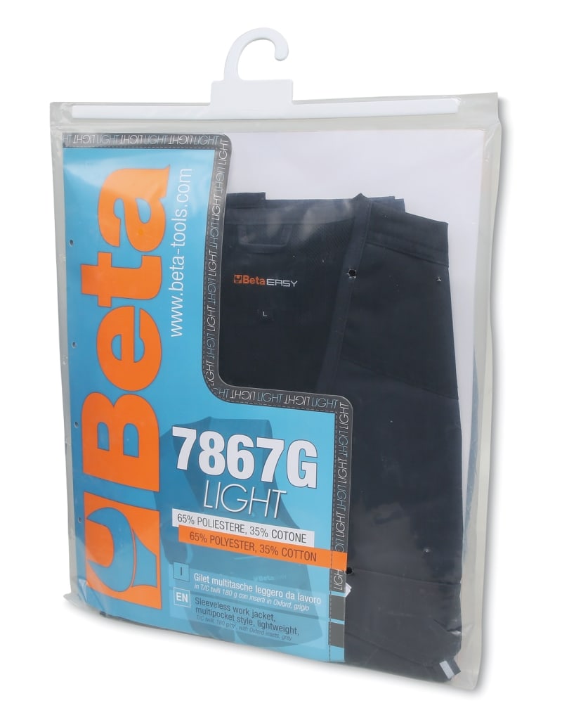 BETA - Gilet leggero da lavoro Twill 180gr Easy Grey - Migliore vestibilità TG.XL. 078670804
