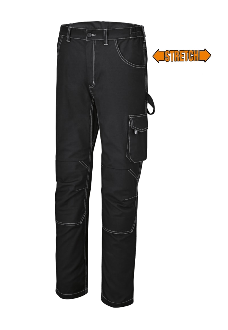 BETA - Pantaloni da lavoro elasticizzati slim fit in canvas 290g stretch, colore nero, taglia XL. 078800004