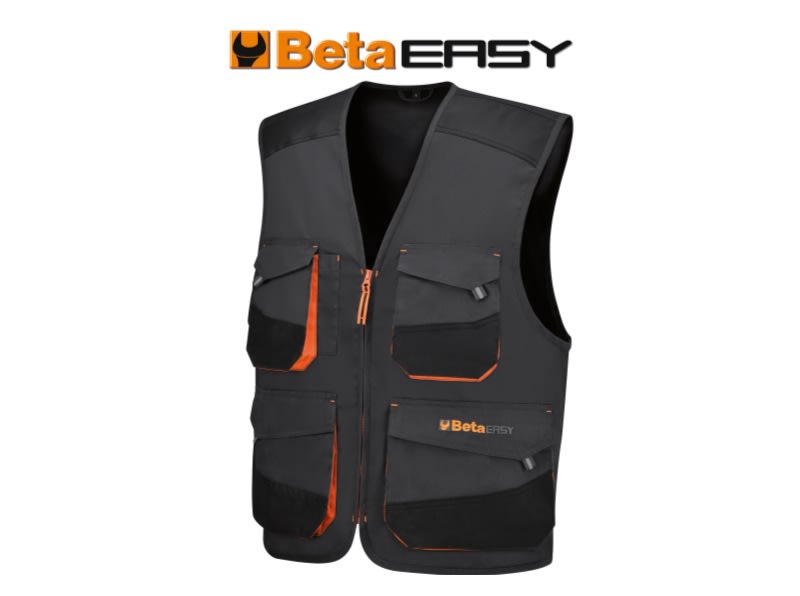 BETA - Gilet da lavoro nuovo design migliore vestibilità gilet canvas easy grey tg.s. 079070801