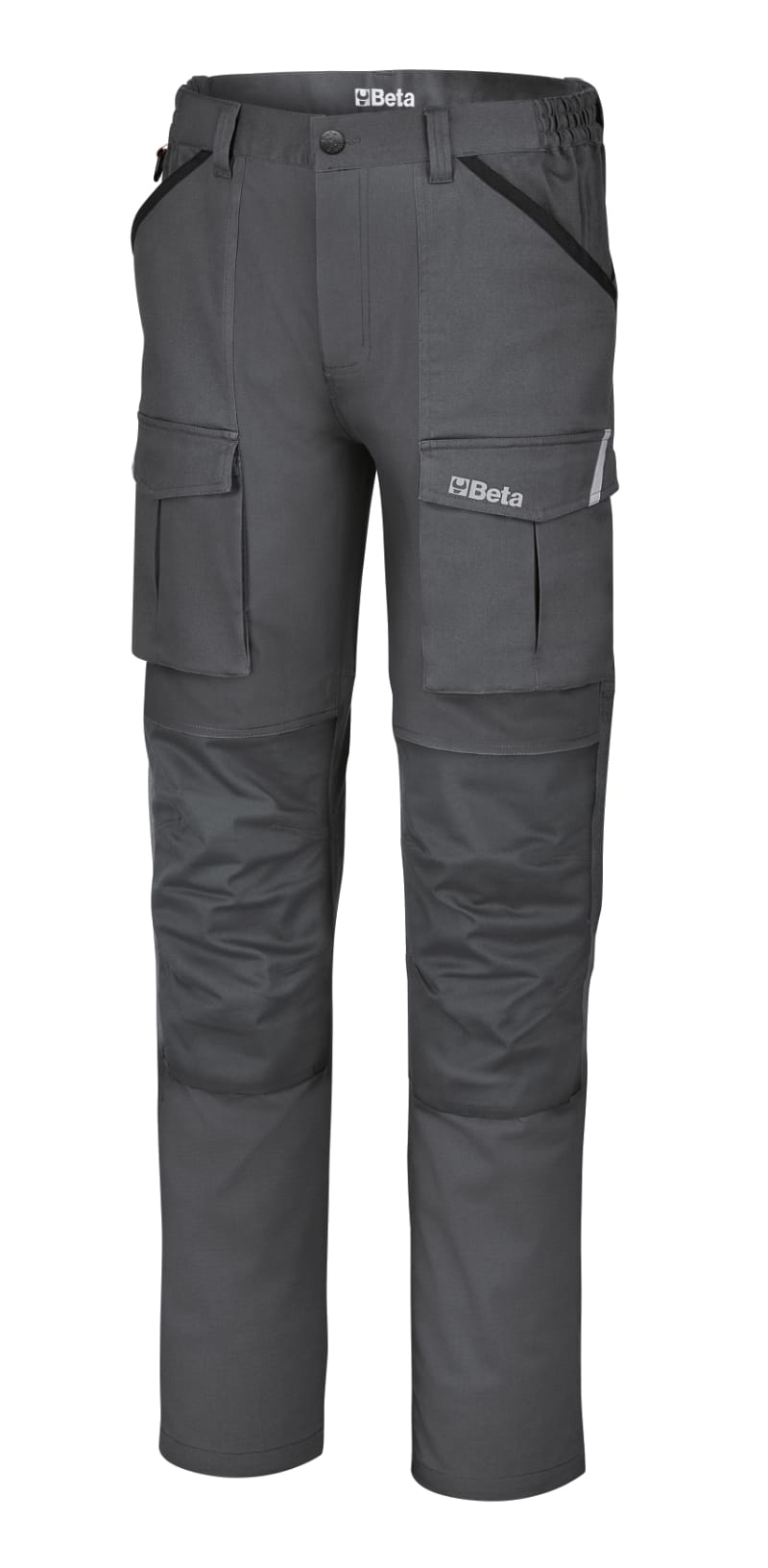 BETA - Pantaloni da lavoro in 100% cotone elasticizzato grigio, comodi e resistenti. Pantal. work cotton medium grey tg.XXXL.