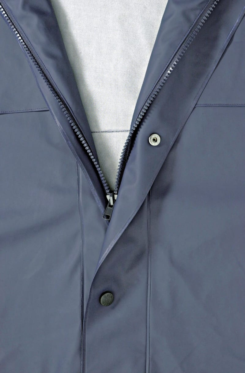 BETA - Giacca impermeabile in PVC blu taglia M, anti pioggia.