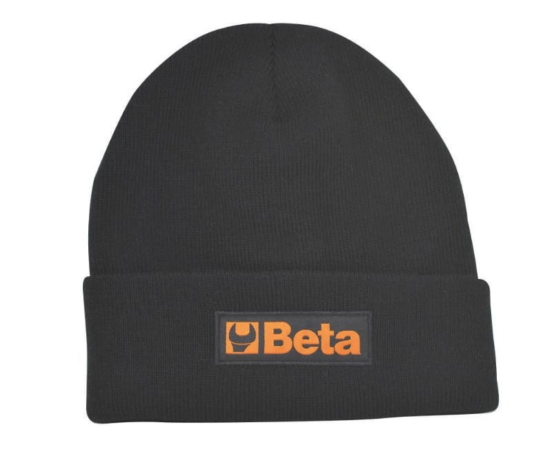 BETA - Berretto invernale con risvolto taglia unica in lana, colore nero, ideale per mantenere il calore.