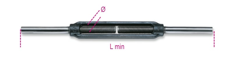 BETA - Confezioni appendibili con tenditori 2 tronchi (3/8) n k-m10, ideali per fissaggi sicuri e stabili.