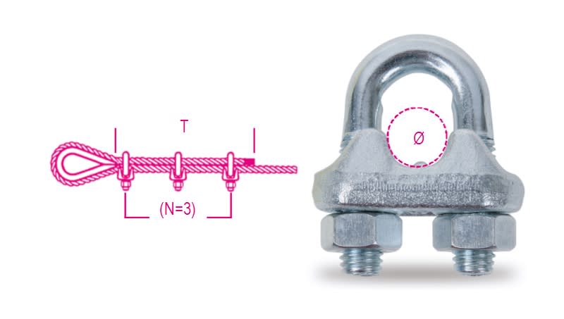 BETA - Confezioni appendibili con 4 morsetti zincati (1/4) K-6, ideali per organizzare e fissare. 080169406