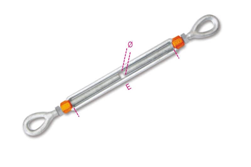 BETA - Confezioni appendibili con tenditori 2 occhi zinc/cal k-3/8x6, ideali per fissaggi sicuri e resistenti.