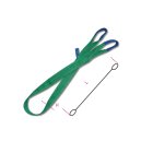 BETA - Braca per sollevamento 2t verde nastro piatto a due strati, asole rinforzate, poliestere alta tenacità (PES), fasce sollevamento EN1492-1 verde 2 tonnellate lunghezza 3,5 metri.