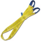BETA - Braca per sollevamento 3t giallo nastro piatto a due strati, asole rinforzate, poliestere alta tenacità (PES). Fasce sollevamento EN1492-1 giallo 3 tonnellate lunghezza 1,5 metri.