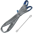 BETA - Braca per sollevamento 4t grigio nastro piatto a due strati, asole rinforzate, poliestere alta tenacità (PES) FASCE SOLLEV.EN1492-1 GRIGIO 4 TON. - L8