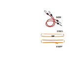 BETA - Kit sistemi di legatura con 8 accessori: 2 fibbie, 2 cricchetti e 4 elastici.