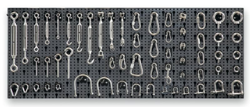 BETA - Assortimento 348 accessori INOX per funi, con ganci senza pannello e modulo 348pz. x C88 R/412.