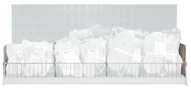 BETA - Griglie per parete espositiva C88 R/1, ideali per organizzare spazi, con contenitori e separatori moduli fasce per una gestione efficiente degli oggetti.