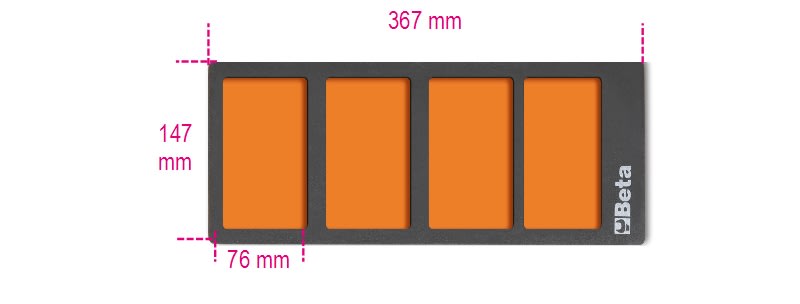 BETA - Vassoio morbido in EVA con 4 vaschette portaminuterie VASCHETTE MORBIDE 4 1/4 VPM3.