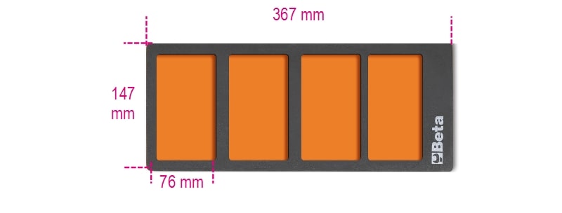 BETA - Vassoio morbido in EVA con 4 vaschette portaminuterie VASCHETTE MORBIDE 4 1/4 VPM3.