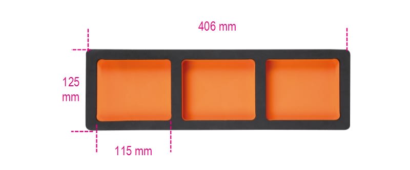 BETA - Vassoio morbido in EVA con 3 vaschette portaminuterie C38 VPM7.