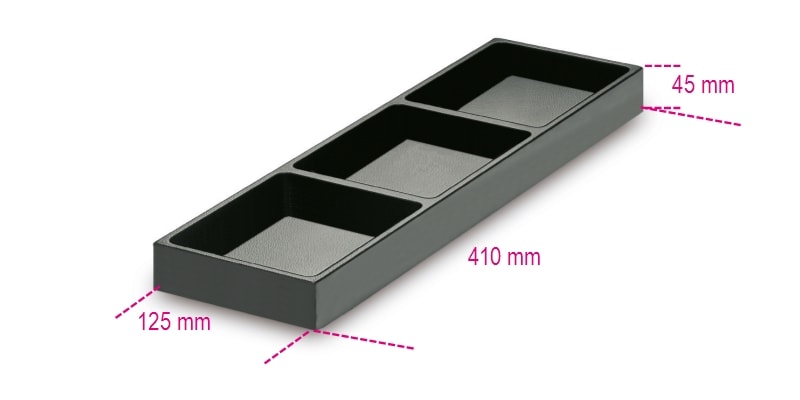 BETA - Termoformati rigidi in ABS portaminuterie in materiale plastico per cassettiera C38 +C04TSS-7 vaschette C38 129x410x45 VP 3SC.