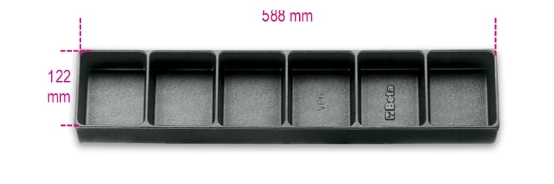 BETA - Termoformato rigido in ABS, vaschette 580x120x45 VP6, ideale per organizzare e proteggere.
