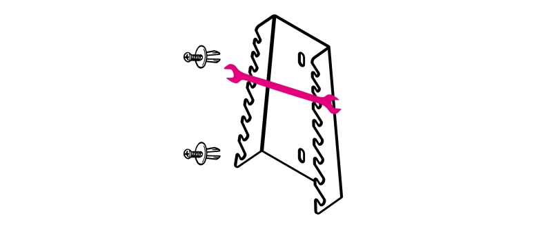 BETA - Supporti per 8 chiavi a forchetta in lamiera, supporti chiavi forchetta 8 pos. s55/8.